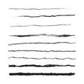 Set of artistic pencil brushes. Hand drawn grunge strokes. Vector illustration