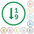 Ascending numbered list outlined flat icons