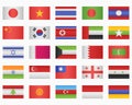 Set of Asian countries Flags Royalty Free Stock Photo