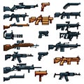 Set of assault weapons. Vector illustration decorative design