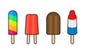 A set of assorted coloured popsicles