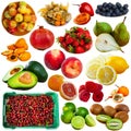 Set of assorted fruits isolated on white Royalty Free Stock Photo