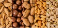 Set of assorted nuts closeup Royalty Free Stock Photo