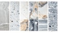 Set of assorted stone tile samples in grey beige and white Royalty Free Stock Photo