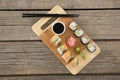 Set of assorted sushi served on tray Royalty Free Stock Photo