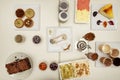 Set of assorted sweets and desserts and Royalty Free Stock Photo