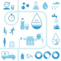 Set of Water Infographics Icons and Elements