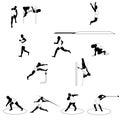 Set of athletic silhouettes track and field