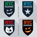 Set of athletic teams emblem and badge