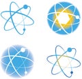 Set of atom molecule logos signs