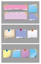 Set of attachment banners paper icons