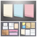 Set of attachment banners paper icons