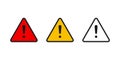 Set of attention isolated signs. Warning or danger symbols. Message constraction information