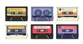 Set of audio cassettes vector
