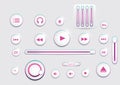 set of audio player buttons. Vector illustration decorative design Royalty Free Stock Photo