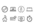 Audit, Laptop and Cashback icons. Web shop, Online statistics and Timer signs.