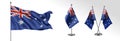 Set of Australia waving flag on isolated background vector illustration Royalty Free Stock Photo