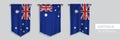 Set of Australia waving pennants on isolated background vector illustration Royalty Free Stock Photo