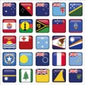 Set of Australian, Oceania Squared Flag Icons