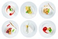 Set of 6 Austrian and Italian dessert Royalty Free Stock Photo