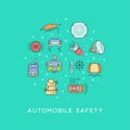 Set of automobile safety equipment