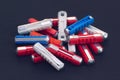Automotive electrical fuses with 8A, 16A and 25A current ratings.