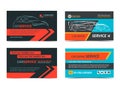 Set of Automotive repair Service business cards layout templates Royalty Free Stock Photo