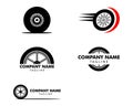 Set of Automotive Tyre Shop Logo Design Inspiration Vector Royalty Free Stock Photo