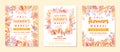 Set of autumn fermers market banners with leaves and floral elements Royalty Free Stock Photo