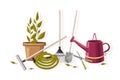 Set of autumn gardening tools