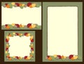 Set of autumn leaves frames Royalty Free Stock Photo