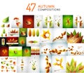 Set of autumn nature backgrounds Royalty Free Stock Photo