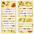 a set of autumn planner templates with illustrations for notes, ideas, plans, and budget tracking.