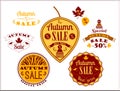 Set of Autumn Sale Labels and Signs Royalty Free Stock Photo