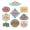 Set of autumn sales related vintage labels