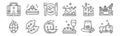 Set of 12 autumn and thanksgiving icons. outline thin line icons such as pumpkin bread, bread, leaf, candle, plate, pumpkin pie