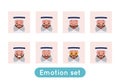 Avatar emotion set. Arab saudi businessman