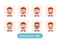 Avatar emotion set. Businessman