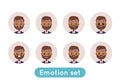 Avatar emotion set. Indian businessman