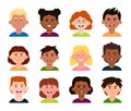 Set of avatars of different children.