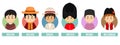 Set Avatars with Different Countries Royalty Free Stock Photo