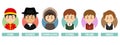 Set Avatars with Different Countries Royalty Free Stock Photo