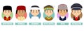 Set Avatars with Different Countries Royalty Free Stock Photo