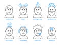 Concept of icons for creative web team in outline style