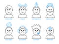 Concept of icons for creative web team in outline style