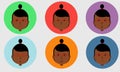 Set of avatars expressing various emotions. Vector illustration in cartoon style.