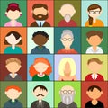 Set with avatars, flat design Royalty Free Stock Photo