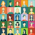 Set with avatars, flat design Royalty Free Stock Photo