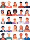 Set of avatars in flat design. Positive avatars of young people different nationalities. Stylish person faces Royalty Free Stock Photo