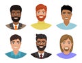 Set of avatars with men of different nations. Royalty Free Stock Photo